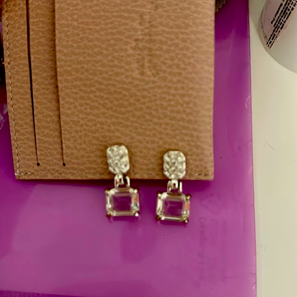 Vintage Swarovski Drop Earrings, Clear Crystal Rhinestones, 1990s